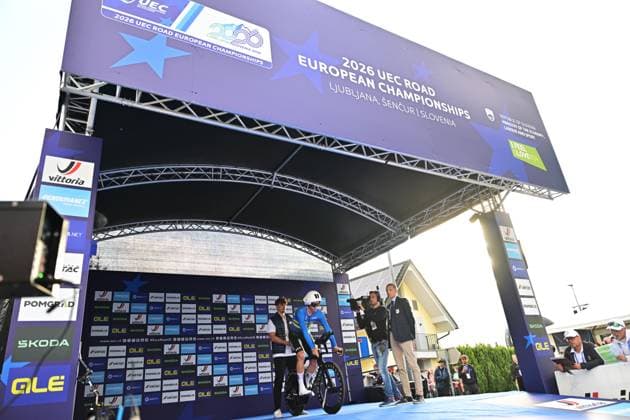 Sweden s Jakob Soderqvist pictured at the start of the Men Elite Individual Time Trial race (22km) at the cycling UEC Road European Championships, in Ljubljana, Slovenia, on Wednesday 7 October 2026. The UEC Road European Championships are taking place from 02 to 07 October in Ljubljana, Slovenia. DAVIDxPINTENS  x189061397x