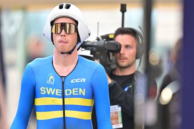 Sweden s Jakob Soderqvist pictured at the start of the Men Elite Individual Time Trial race (22km) at the cycling UEC Road European Championships, in Ljubljana, Slovenia, on Wednesday 7 October 2026. The UEC Road European Championships are taking place from 02 to 07 October in Ljubljana, Slovenia. DAVIDxPINTENS  x189061692x