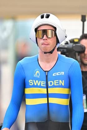 Sweden s Jakob Soderqvist pictured at the start of the Men Elite Individual Time Trial race (22km) at the cycling UEC Road European Championships, in Ljubljana, Slovenia, on Wednesday 7 October 2026. The UEC Road European Championships are taking place from 02 to 07 October in Ljubljana, Slovenia. DAVIDxPINTENS  x189061769x
