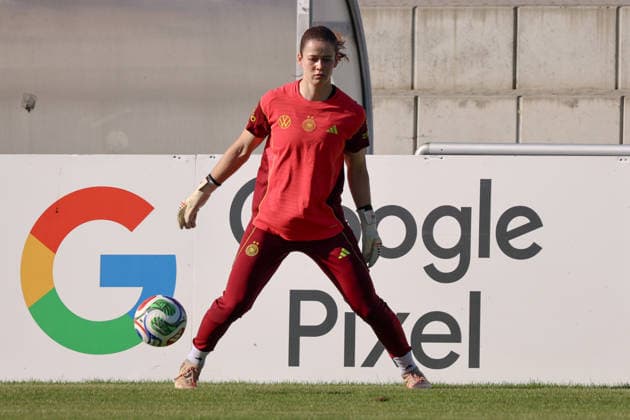 Eppelheim, Deutschland: 07.10.2026 - Deutsche Fußballnationalmannschaft der Frauen - Training - Testspiel Deutschland vs. Australien Im Bild: Torhüterin Stina Johannes (Deutschland) Copyright: HMBxMedia MadeleinexFantini