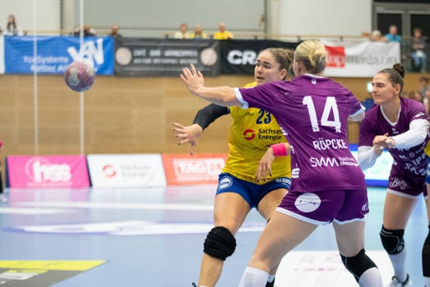 Handball, Alsco HBF1: HC Leipzig - TuS Metzingen; 07.10.2026 Marlene Tucholke (23, HC Leipzig) mit einem Anspiel. Alsco Handball Bundesliga Frauen HBF1, Saison 2026 2027, 5. Spieltag: HC Leipzig vs. TuS Metzingen am 07.10.2026 im Sportcenter Markranstädt. Copyright: xBEAUTIFULxSPORTS JanxKaeferx