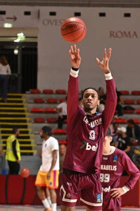 IPA89407428 - Keondre Kennedy of Lietkabelis Panevezys during the warm-up for the BKT EuroCup Round 2 match between BC Roma and Lietkabelis at the Palazzetto dello on July 7, 2026, in Rome, Italy.  Copyright: xRobertoxBettacchi IPAxSportx xx IPA89407428