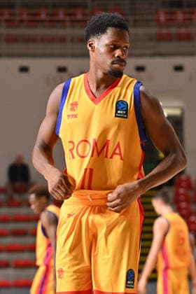 IPA89407418 - Gerald Ayayi of BC Roma during the BKT EuroCup Round 2 game between BC Roma and Lietkebalis at the Palazzetto dello on the 7th, 2026, in Rome, Italy.  Copyright: xRobertoxBettacchi IPAxSportx xx IPA89407418