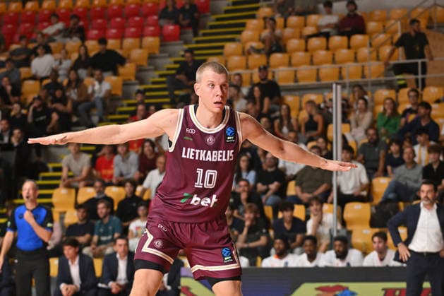 IPA89407419 - Ognjen Jaramaz of Lietkabelis Panevezys during the BKT EuroCup Round 2 game between BC Roma and Lietkabelis at the Palazzetto dello on July 7, 2026, in Rome, Italy.  Copyright: xRobertoxBettacchi IPAxSportx xx IPA89407419