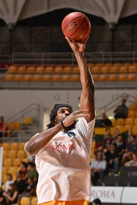 IPA89407436 - Giovanni Emeriuru of BC Roma during the warm-up for the BKT EuroCup Round 2 game between BC Roma and Lietkebalis at the Palazzetto dello on July 7, 2026, in Rome, Italy.  Copyright: xRobertoxBettacchi IPAxSportx xx IPA89407436