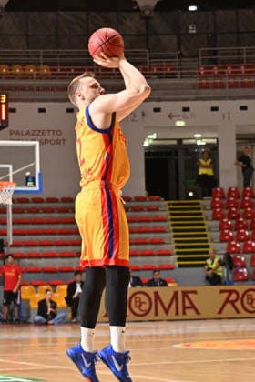 BASKETBALL - EuroCup - Roma Basketball vs. Lietkabelis Panevezys Photo by IPA ABACAPRESS.COM89407434 - Arturs Strautins of BC Roma during the warm-up for the BKT EuroCup Round 2 game between BC Roma and Lietkebalis at the Palazzetto dello on July 7, 2026, in Rome, Italy. Rome Italy  Copyright: xIPAxSport ABACAx