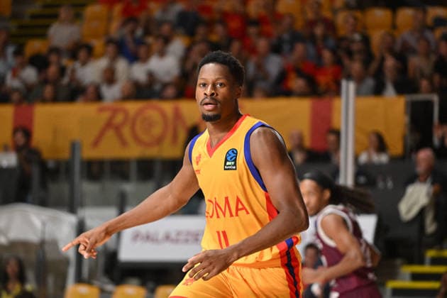BASKETBALL - EuroCup - Roma Basketball vs. Lietkabelis Panevezys Photo by IPA ABACAPRESS.COM89407785 - Gerald Ayayi of BC Roma during the BKT EuroCup Round 2 game between BC Roma and Lietkebalis at the Palazzetto dello on the 7th, 2026, in Rome, Italy. Rome Italy  Copyright: xIPAxSport ABACAx