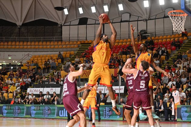 BASKETBALL - EuroCup - Roma Basketball vs. Lietkabelis Panevezys Photo by IPA ABACAPRESS.COM89407782 - Giovanni Emeriuru of BC Roma shoots the ball during the BKT EuroCup Round 2 game between BC Roma and Lietkebalis at the Palazzetto dello on July 7, 2026, in Rome, Italy. Rome Italy  Copyright: xIPAxSport ABACAx