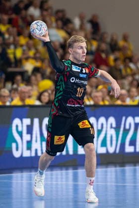 KIELCE, POLAND - OCTOBER 7: Gisli Thorgeir Kristjansson during the EHF Champions League Group F match between Industria Kielce nad SC Magdeburg at Hala Legionow on October 2, 2026 in Kielce, Poland --- Pilka reczna. EHF Liga Mistrzow. Industria Kielce - SC Magdeburg. (Photo by Igor Jakubowski Arena Akcji) NEWSPIX.PL --- newspix.pl 