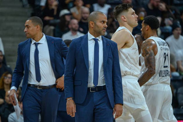 EuroLeague 2026, Paris Basketball vs LDLC ASVEL Villeurbanne, Basketball ASVEL Head Coach TONY PARKER during the EuroLeague 2026 match between Paris Basketball and LDLC ASVEL Villeurbanne at Adidas Arena on October 07, 2026 in Paris, France. Paris Adidas Arena France