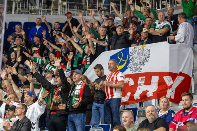 (Mannheim, Germany, 26 10 07) CHL (Champions Hockey League) 2026 27, Match day five: Adler Mannheim (Germany) vs. GKS Tychy (Poland) There are also a few Tychy fans at the SAP Arena Mannheim Baden-Wurttemberg Germany Copyright: xUdoxHerrmannx