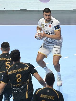 PARTIZAN vs VESZPREM ELDERAA Yehia Mohammed Yehia, handball player of Veszprem, during the EHF Champions League against Partizan Belgrade, at Aleksandar Nikolic Hall. Belgrade, 07.10.2026. photo: Nebojsa Parausic MN Press HANDBALL, EHF CHAMPIONS LEAGUE, VESZPREM, PARTIZAN Belgrade Aleksandar Nikolic Hall Serbia Copyright: xNebojsaxParausicx xMNxPressx