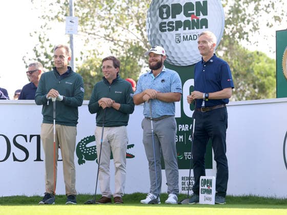 ESP: Mutua Madrid Open de Tenis Tyrrell Hatton, the Mayor of Madrid, JosÃ Luis Martinez-Almeida and the British Ambassador to Spain, Sir Alex Ellis, during his participation in the Spanish Open Pro-Am, held at the Villa de Madrid Country Club on October 7, 2026 in Madrid, Spain Madrid Spain Copyright: xALBERTOxSIMONx AgenciaxLOFx