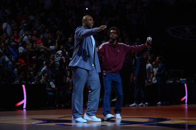 EuroLeague 2026, Paris Basketball vs LDLC ASVEL Villeurbanne, Basketball Teddy Riner attends the EuroLeague 2026 match between Paris Basketball and LDLC ASVEL Villeurbanne at Adidas Arena on October 07, 2026 in Paris, France. Paris Adidas Arena France