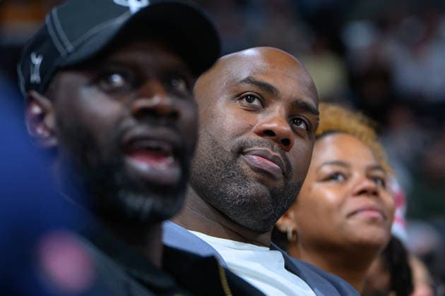 EuroLeague 2026, Paris Basketball vs LDLC ASVEL Villeurbanne, Basketball Teddy Riner attends the EuroLeague 2026 match between Paris Basketball and LDLC ASVEL Villeurbanne at Adidas Arena on October 07, 2026 in Paris, France. Paris Adidas Arena France