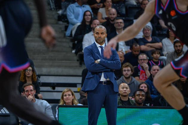 EuroLeague 2026, Paris Basketball vs LDLC ASVEL Villeurbanne, Basketball ASVEL Head Coach TONY PARKER during the EuroLeague 2026 match between Paris Basketball and LDLC ASVEL Villeurbanne at Adidas Arena on October 07, 2026 in Paris, France. Paris Adidas Arena France