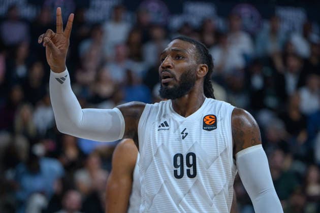 EuroLeague 2026, Paris Basketball vs LDLC ASVEL Villeurbanne, Basketball JAE CROWDER OF ASVEL reacts during the EuroLeague 2026 match between Paris Basketball and LDLC ASVEL Villeurbanne at Adidas Arena on October 07, 2026 in Paris, France. Paris Adidas Arena France