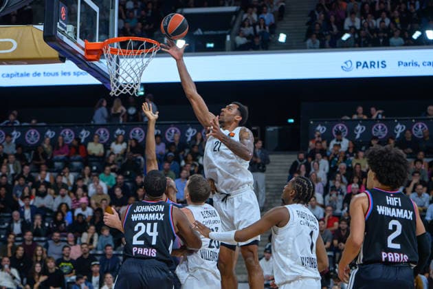 EuroLeague 2026, Paris Basketball vs LDLC ASVEL Villeurbanne, Basketball JOEL BOLOMBOY of ASVEL during the EuroLeague 2026 match between Paris Basketball and LDLC ASVEL Villeurbanne at Adidas Arena on October 07, 2026 in Paris, France. Paris Adidas Arena France