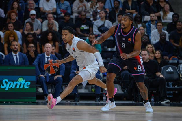 EuroLeague 2026, Paris Basketball vs LDLC ASVEL Villeurbanne, Basketball TREMONT WATERS OF ASVEL and Tyson Etienne of Paris Basket during the EuroLeague 2026 match between Paris Basketball and LDLC ASVEL Villeurbanne at Adidas Arena on October 07, 2026 in Paris, France. Paris Adidas Arena France