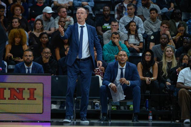 EuroLeague 2026, Paris Basketball vs LDLC ASVEL Villeurbanne, Basketball ASVEL Assistant Coach VINCENT COLLET during the EuroLeague 2026 match between Paris Basketball and LDLC ASVEL Villeurbanne at Adidas Arena on October 07, 2026 in Paris, France. Paris Adidas Arena France