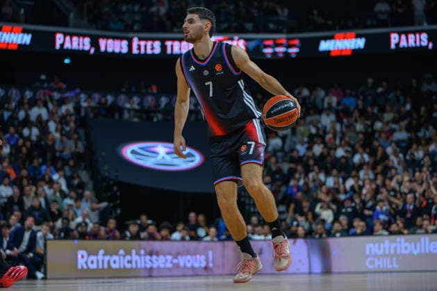 EuroLeague 2026, Paris Basketball vs LDLC ASVEL Villeurbanne, Basketball Sebastian Herrera of Paris Basket during the EuroLeague 2026 match between Paris Basketball and LDLC ASVEL Villeurbanne at Adidas Arena on October 07, 2026 in Paris, France. Paris Adidas Arena France