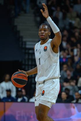 EuroLeague 2026, Paris Basketball vs LDLC ASVEL Villeurbanne, Basketball MARC OWEN FODZO DADA of ASVEL during the EuroLeague 2026 match between Paris Basketball and LDLC ASVEL Villeurbanne at Adidas Arena on October 07, 2026 in Paris, France. Paris Adidas Arena France