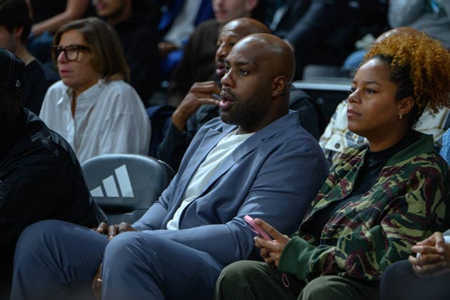 EuroLeague 2026, Paris Basketball vs LDLC ASVEL Villeurbanne, Basketball Teddy Riner attends the EuroLeague 2026 match between Paris Basketball and LDLC ASVEL Villeurbanne at Adidas Arena on October 07, 2026 in Paris, France. Paris Adidas Arena France