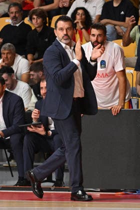 BASKETBALL - EuroCup - Roma Basketball vs. Lietkabelis Panevezys Photo by IPA ABACAPRESS.COM89413368 - Alessandro Magro, head coach of BC Roma, during the BKT EuroCup Round 2 game between BC Roma and Lietkebalis at the Palazzetto dello on July 7, 2026, in Rome, Italy. Rome Italy  Copyright: xIPAxSport ABACAx
