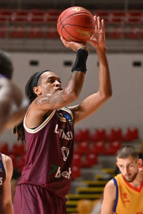 BASKETBALL - EuroCup - Roma Basketball vs. Lietkabelis Panevezys Photo by IPA ABACAPRESS.COM89413714 - Keondre Kennedy of Lietkabelis Panevezys shoots the ball during the BKT EuroCup Round 2 game between BC Roma and Lietkabelis at the Palazzetto dello on July 7, 2026, in Rome, Italy. Rome Italy  Copyright: xIPAxSport ABACAx