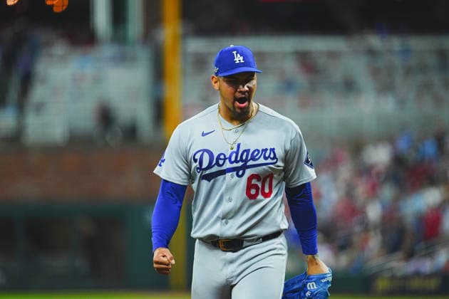 YEdgardo Luis Henriquez(Dodgers) relief pitcher reliever Edgardo Luis Henriquez Oct.7,2026 - Baseball : MLB, Baseball Herren, USA National League Division Series Atlanta Braves vs. Los Angeles Dodgers Venue: Truist Park (Cumberland, Georgia, USA)  aflo_354249855 YujixArakawax