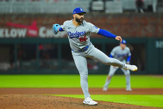 Tanner Scott,(Dodgers) Relief pitcher Tanner Alexander Scott, Oct.7,2026 - Baseball : MLB, Baseball Herren, USA National League Division Series Atlanta Braves vs. Los Angeles Dodgers Venue: Truist Park (Cumberland, Georgia, USA)  aflo_354249871 YujixArakawax