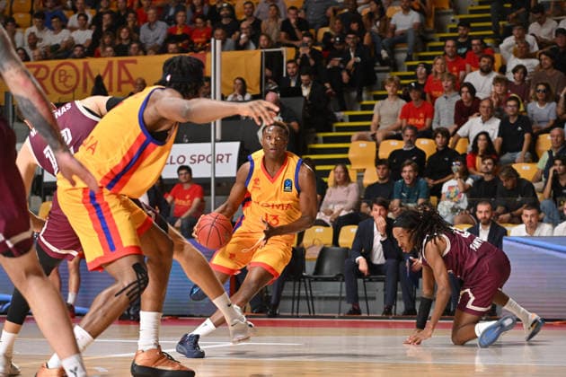 BASKETBALL - EuroCup - Roma Basketball vs. Lietkabelis Panevezys Photo by IPA ABACAPRESS.COM89424958 - Giannis Odzebe of BC Roma handles the ball during the BKT EuroCup Round 2 game between BC Roma and Lietkebalis at the Palazzetto dello on the 7th of 2026 in Rome, Italy. Rome Italy  Copyright: xIPAxSport ABACAx