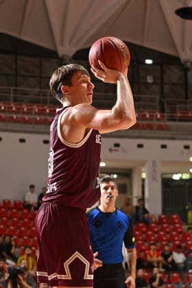 BASKETBALL - EuroCup - Roma Basketball vs. Lietkabelis Panevezys Photo by IPA ABACAPRESS.COM89424979 - Nojus Radzius of Lietkabelis Panevezys shoots the ball during the BKT EuroCup Round 2 game between BC Roma and Lietkabelis at the Palazzetto dello on the 7th of 2026 in Rome, Italy. Rome Italy  Copyright: xIPAxSport ABACAx