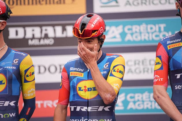 Last race for Italy s Jacopo Mosca of Lidl-Trek during the 110th edition of the Gran Piemonte 2026 a 185 km one day race from Asti to Bra on October 08, 2026, Italy.  Copyright: xMarcoxAlpozzi LaPressex