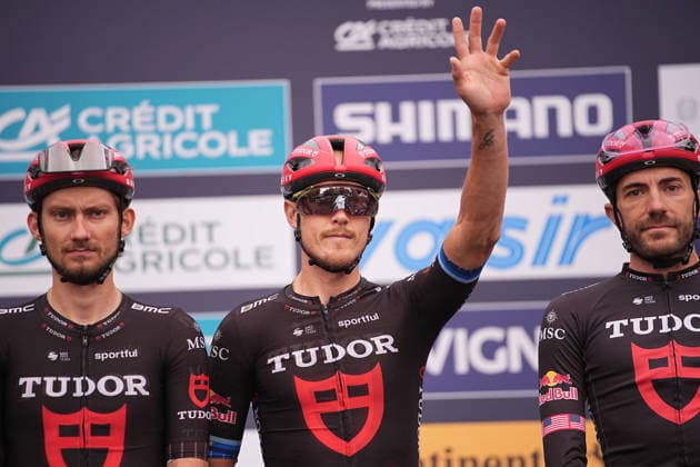 Italy s Matteo Trentin of Tudor Pro Cycling Team during the 110th edition of the Gran Piemonte 2026 a 185 km one day race from Asti to Bra on October 08, 2026, Italy.  Copyright: xMarcoxAlpozzi LaPressex