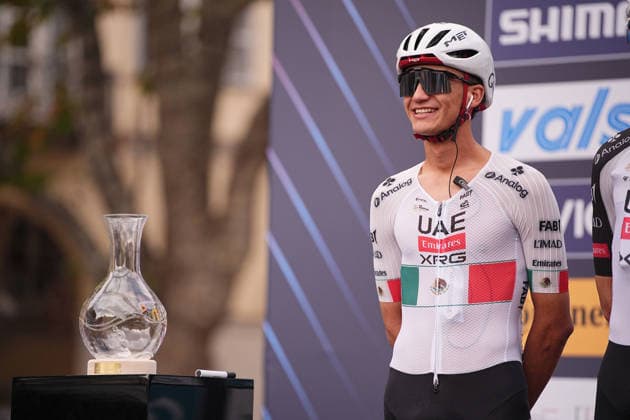 Mexico s Isaac Del Toro Romero of UAE Team Emirates XRG during the 110th edition of the Gran Piemonte 2026 a 185 km one day race from Asti to Bra on October 08, 2026, Italy.  Copyright: xMarcoxAlpozzi LaPressex