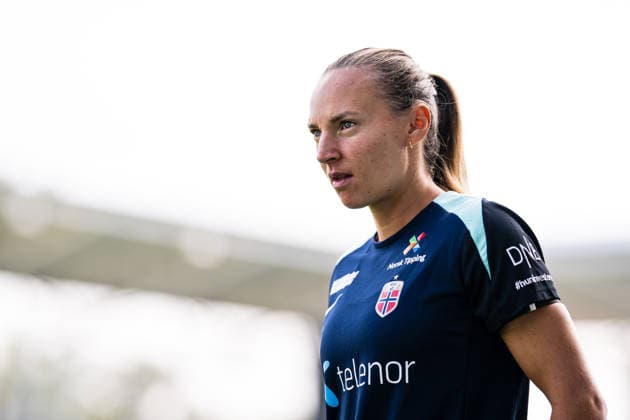 261008 Marit Bratberg Lund of the Norwegian women™s national football team during a training session on October 8, 2026 in Bucharest. Photo: Marius Simensen BILDBYRAN Cop 238 bbeng dam fifa women s world cup qualifier football fotball fotboll norge norway practice soccer training trening träning Copyright: MARIUSxSIMENSEN BB261008BB168