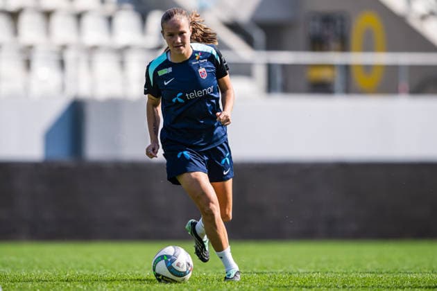 261008 Guro Reiten of the Norwegian women™s national football team during a training session on October 8, 2026 in Bucharest. Photo: Marius Simensen BILDBYRAN Cop 238 bbeng dam fifa women s world cup qualifier football fotball fotboll norge norway practice soccer training trening träning Copyright: MARIUSxSIMENSEN BB261008BB177