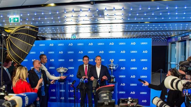 October 8, 2026, Melbourne, Australia: MELBOURNE, AUSTRALIA, OCTOBER 8, 2026: Tennis Australia holds the official media launch of the Australian Open 2027 Grand Slam tennis tournament at the Rod Laver Arena Concourse in Melbourne. The presentation, hosted by former tennis player Jelena Dokic and Australian tennis legend Todd Woodbridge, featured several guests and was followed by a press conference, PK, Pressekonferenz with Tennis Australia CEO Andrew Abdo ahead of the upcoming tournament. Australian Open 2027 Unveiled In Melbourne  - ZUMAq101 0868920555st Copyright: xAlexanderxBogatyrevx