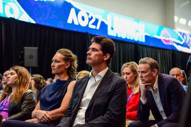 October 8, 2026, Melbourne, Australia: MELBOURNE, AUSTRALIA, OCTOBER 8, 2026: Tennis Australia holds the official media launch of the Australian Open 2027 Grand Slam tennis tournament at the Rod Laver Arena Concourse in Melbourne. The presentation, hosted by former tennis player Jelena Dokic and Australian tennis legend Todd Woodbridge, featured several guests and was followed by a press conference, PK, Pressekonferenz with Tennis Australia CEO Andrew Abdo ahead of the upcoming tournament. Australian Open 2027 Unveiled In Melbourne  - ZUMAq101 0868920590st Copyright: xAlexanderxBogatyrevx