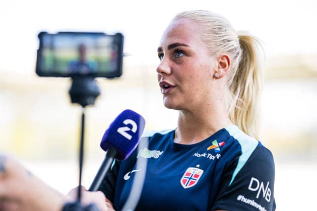 261008 Cathinka Tandberg of the Norwegian women™s national football team during a training session on October 8, 2026 in Bucharest. Photo: Marius Simensen BILDBYRAN Cop 238 bbeng dam fifa women s world cup qualifier football fotball fotboll norge norway practice soccer training trening träning Copyright: MARIUSxSIMENSEN BB261008BB223