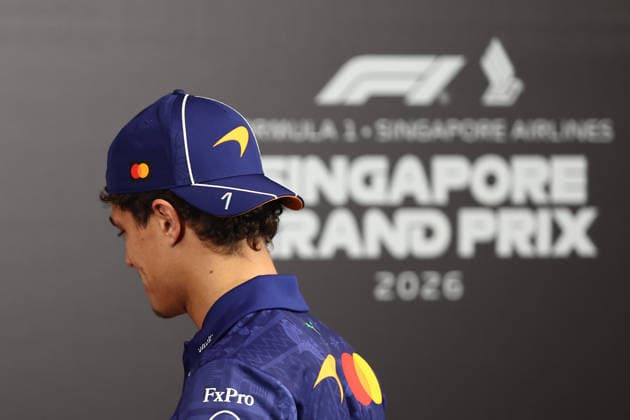 F1 Singapore Grand Prix 2026 Previews Lando Norris of McLaren during the press conference, PK, Pressekonferenz ahead of the Formula 1 Singapore Grand Prix at Marina Bay Street Circuit in Singapore on October 8, 2026. Singapore Singapore  Copyright: xJakubxPorzyckix originalFilename:porzycki-f1singap261008_np0by.jpg