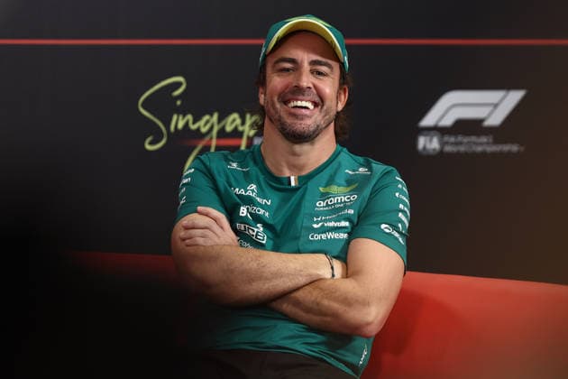 F1 Singapore Grand Prix 2026 Previews Fernando Alonso of Aston Martin Aramco during the press conference, PK, Pressekonferenz ahead of the Formula 1 Singapore Grand Prix at Marina Bay Street Circuit in Singapore on October 8, 2026. Singapore Singapore  Copyright: xJakubxPorzyckix originalFilename:porzycki-f1singap261008_npCwV.jpg