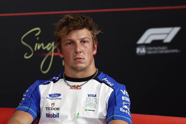 F1 Singapore Grand Prix 2026 Previews Liam Lawson of Racing Bulls during the press conference, PK, Pressekonferenz ahead of the Formula 1 Singapore Grand Prix at Marina Bay Street Circuit in Singapore on October 8, 2026. Singapore Singapore  Copyright: xJakubxPorzyckix originalFilename:porzycki-f1singap261008_npTsA.jpg