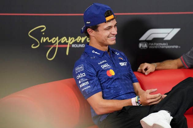 FORMULA 1 SINGAPORE AIRLINES SINGAPORE GRAND PRIX 2026 Lando Norris (GBR) 1 McLaren in a press conference, PK, Pressekonferenz during the Formula 1 Singapore Airlines Singapore Grand Prix 2026, Round 17 of the 2026 Formula 1 World Championship, WM, Weltmeisterschaft from 9th - 11th October 2026 at the Marina Bay Street Circuit, Singapore. Credit: Robbie Hoad Every Second Media Editorial use only. All images are copyright Every Second Media Limited. No images may be reproduced without prior permission. Copyright: xIMAGO EveryxSecondxMediax ESM-2203-0006 RobbiexHoadx xEveryxSecondxMediax