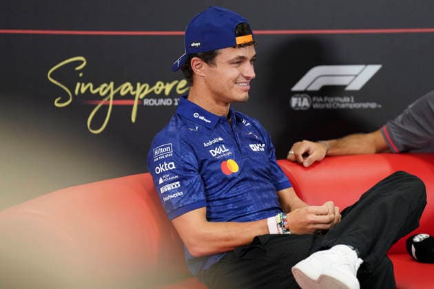 FORMULA 1 SINGAPORE AIRLINES SINGAPORE GRAND PRIX 2026 Lando Norris (GBR) 1 McLaren in a press conference, PK, Pressekonferenz during the Formula 1 Singapore Airlines Singapore Grand Prix 2026, Round 17 of the 2026 Formula 1 World Championship, WM, Weltmeisterschaft from 9th - 11th October 2026 at the Marina Bay Street Circuit, Singapore. Credit: Robbie Hoad Every Second Media Editorial use only. All images are copyright Every Second Media Limited. No images may be reproduced without prior permission. Copyright: xIMAGO EveryxSecondxMediax ESM-2203-0007 RobbiexHoadx xEveryxSecondxMediax