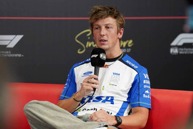 FORMULA 1 SINGAPORE AIRLINES SINGAPORE GRAND PRIX 2026 Liam Lawson (NZL) 30 Racing Bulls in a press conference, PK, Pressekonferenz during the Formula 1 Singapore Airlines Singapore Grand Prix 2026, Round 17 of the 2026 Formula 1 World Championship, WM, Weltmeisterschaft from 9th - 11th October 2026 at the Marina Bay Street Circuit, Singapore. Credit: Robbie Hoad Every Second Media Editorial use only. All images are copyright Every Second Media Limited. No images may be reproduced without prior permission. Copyright: xIMAGO EveryxSecondxMediax ESM-2203-0008 RobbiexHoadx xEveryxSecondxMediax