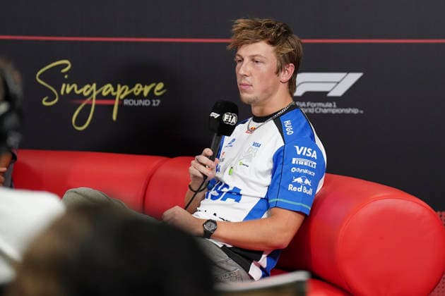FORMULA 1 SINGAPORE AIRLINES SINGAPORE GRAND PRIX 2026 Liam Lawson (NZL) 30 Racing Bulls in a press conference, PK, Pressekonferenz during the Formula 1 Singapore Airlines Singapore Grand Prix 2026, Round 17 of the 2026 Formula 1 World Championship, WM, Weltmeisterschaft from 9th - 11th October 2026 at the Marina Bay Street Circuit, Singapore. Credit: Robbie Hoad Every Second Media Editorial use only. All images are copyright Every Second Media Limited. No images may be reproduced without prior permission. Copyright: xIMAGO EveryxSecondxMediax ESM-2203-0012 RobbiexHoadx xEveryxSecondxMediax