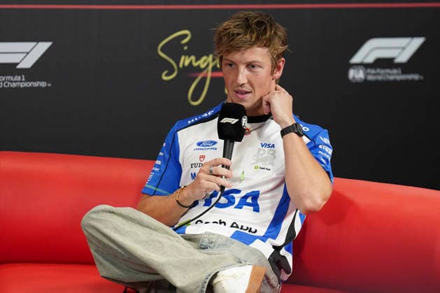 FORMULA 1 SINGAPORE AIRLINES SINGAPORE GRAND PRIX 2026 Liam Lawson (NZL) 30 Racing Bulls in a press conference, PK, Pressekonferenz during the Formula 1 Singapore Airlines Singapore Grand Prix 2026, Round 17 of the 2026 Formula 1 World Championship, WM, Weltmeisterschaft from 9th - 11th October 2026 at the Marina Bay Street Circuit, Singapore. Credit: Robbie Hoad Every Second Media Editorial use only. All images are copyright Every Second Media Limited. No images may be reproduced without prior permission. Copyright: xIMAGO EveryxSecondxMediax ESM-2203-0013 RobbiexHoadx xEveryxSecondxMediax