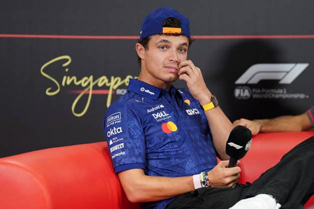FORMULA 1 SINGAPORE AIRLINES SINGAPORE GRAND PRIX 2026 Lando Norris (GBR) 1 McLaren in a press conference, PK, Pressekonferenz during the Formula 1 Singapore Airlines Singapore Grand Prix 2026, Round 17 of the 2026 Formula 1 World Championship, WM, Weltmeisterschaft from 9th - 11th October 2026 at the Marina Bay Street Circuit, Singapore. Credit: Robbie Hoad Every Second Media Editorial use only. All images are copyright Every Second Media Limited. No images may be reproduced without prior permission. Copyright: xIMAGO EveryxSecondxMediax ESM-2203-0015 RobbiexHoadx xEveryxSecondxMediax